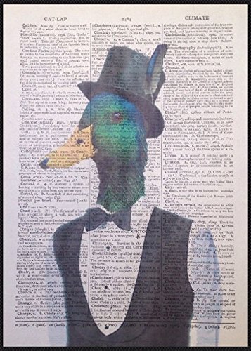 Parksmoonprints Humanisierte Ente, Vintage-Wörterbuchseite, Wandkunst, cooles Bild, Druck, Tiervogel, Vogel von Parksmoonprints