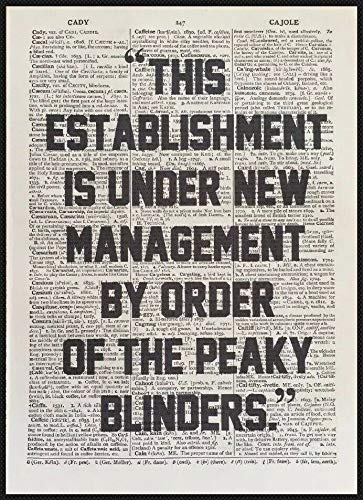 Parksmoonprints Peaky Blinders Zitat Vintage Wörterbuchseite Druck Bild Kunst New Management von Parksmoonprints