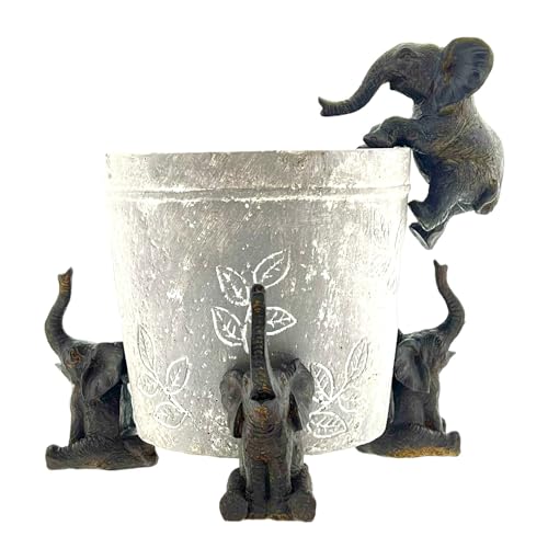 Elefanten Set Topferhöhungen & Pottaufhänger Elefant - Blumentopfhalter Blumentopfständer von Parlane