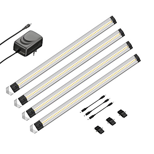 parlat LED Unterbau-Leuchte SIRIS, Eckmontage, flach, je 50cm, je 655lm, weiß, 4er Set von parlat