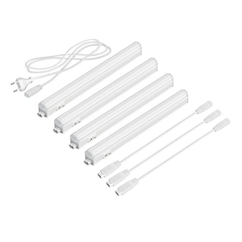 parlat LED Unterbau-Leuchten Rigel, je 31,3cm, 40cm Kabel, je 445lm, weiß, 4er Set von parlat