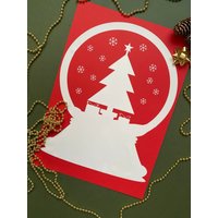 Weihnachtsbaum Schneekugel Wiederverwendbare Fensteraufkleber, Weihnachtsfensteraufkleber, Schneekugel, Fensteraufkleber von ParliShop