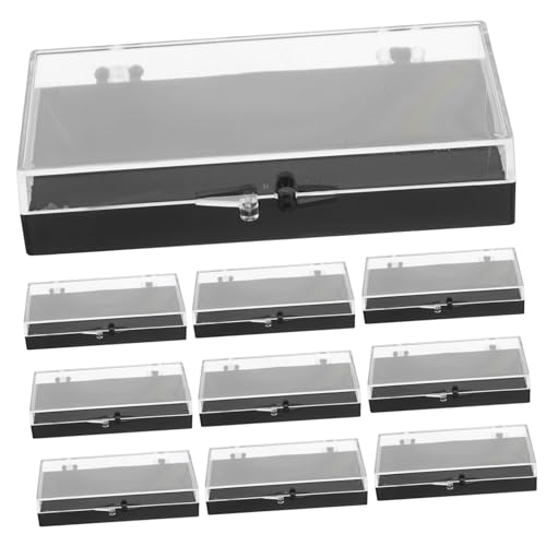 Parliky 10 Stück Teiliges Transparentes Aufbewahrungsbox Pin Slot für Abzeichen Medaillen und Schmuck Vielseitige Vitrine mit Schwarzem Beflocktem Einsatz für Bankfeiern und Jubiläen von Parliky