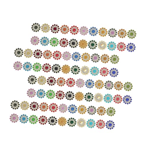 Parliky 100 Stück Teiliges Bunte Strassknöpfe Sonnenblumenform Dekorative Nähknöpfe für Kleidung DIY Schmuckverzierung Langlebig und Vielseitig Einsetzbar von Parliky
