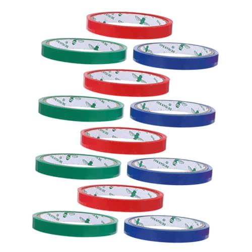 Parliky 12 Rollen Verpackungsklebeband Pet Material Reißfest Langlebig für Beutelverschluss Supermarkt Verpackung Band Bindeband Rot Blau Grün Je Parliky 12 Rollen Verpackungsklebeband Pet Material Reißfest Langlebig für Beutelverschluss Supermarkt Verpackung Band Bindeband Rot Blau Grün Je von Parliky