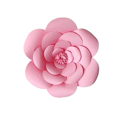 Parliky 1Stk Blumenwand aus Papier 3D-Blumen-Wanddekoration Blumenschmuck für die Wand 3D-Blumenwandkunst Papierblumenhintergrund die Blumen schmücken Papierrose Rosa von Parliky