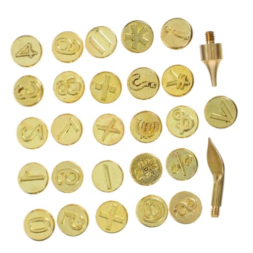 Parliky 2 Sätze Holzbranding Buchstaben Spitzen Langlebige Messing Holzbrandstempel Vollständiges Alphabet DIY Gravur Werkzeug für Holz Leder Papier Kreative Beschriftung und Handwerk von Parliky