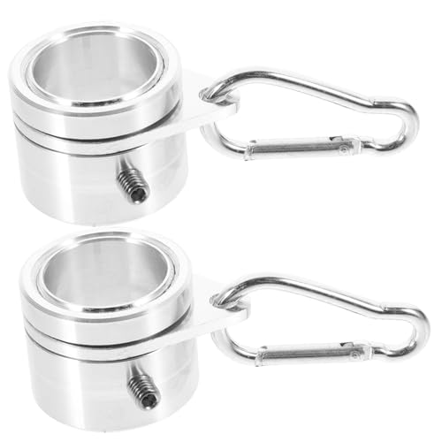 Parliky 2 Stück Aluminiumlegierung Fahnenmast Ringe Drehbar Anti wickel Flaggenhalter Wetterfest Robust Langlebig für Fahnenmasten von Parliky