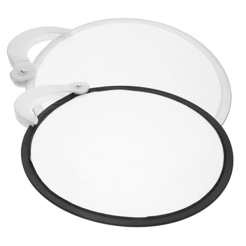 Parliky 2 Stück Faltbarer Handfächer Rund Handventilator Tragbar Leicht Blank DIY Design Sommer Hochzeit Dekoration Outdoor Tanzaufführung von Parliky