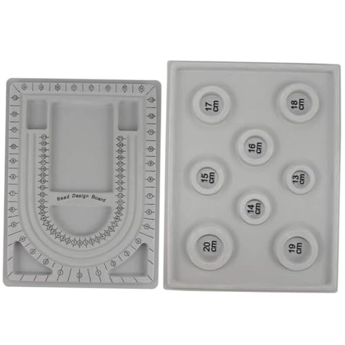 Parliky 2 Stück Perlen Design Brett Kunststoff Schmuck Design Tablett für Armbänder Halsketten mit Maßskala Leicht Glatt Bruchfest zur Schmuckherstellung und Perlenanordnung Parliky 2 Stück Perlen Design Brett Kunststoff Schmuck Design Tablett für Armbänder Halsketten mit Maßskala Leicht Glatt Bruchfest zur Schmuckherstellung und Perlenanordnung von Parliky