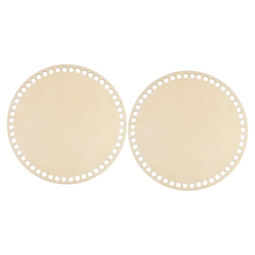 Parliky 2 Stück Teiliges Runde Holz Bag Böden für DIY Häkeltaschen Stabile Korbböden aus Hochwertigem Holz Langlebige Basis zum Korbflechten und Schutz Taschenbodens von Parliky