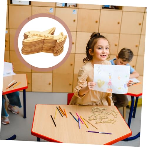 Parliky 20 Stück Teiliges DIY Holzflieger Modellset Kreative Holzspäne zum Bemalen Leichtes Holzmaterial Glatte Oberfläche Edukatives Bastelspiel für Handliche Dekoration für Wand und von Parliky