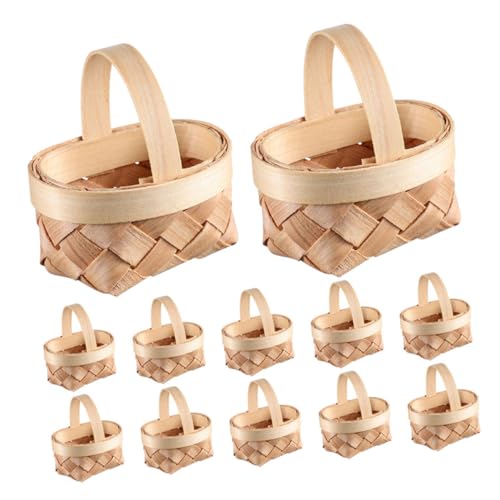 Parliky 20 Stück Teiliges Mini-picknickkorb Griffen Kleine Geflochtene Körbe für Hochzeits-süßigkeiten Rustikaler Landhausstil Vielseitig für DIY-deko Partys und Festlichkeiten von Parliky