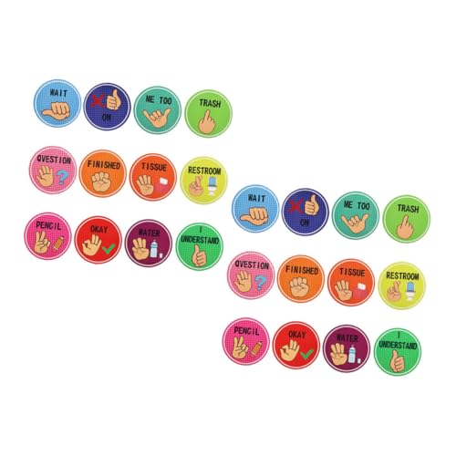 Parliky 24 Stück Teiliges Classroom Hand Signals Poster mit Bunten Visual Cues für Schüler Kinderfreundliche Leicht Montierbare Nonverbale Kommunikationshilfen für Grundschule und von Parliky