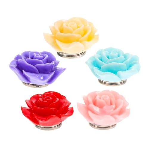 Parliky 5 Stück Teiliges Diamantmalerei Magnet Cover Halter Rosenform Langlebiger DIY Diamantkunst Locator Präzise Platzierung Einfache Handhabung Bunte Magnetabdeckungen für Schnelles von Parliky