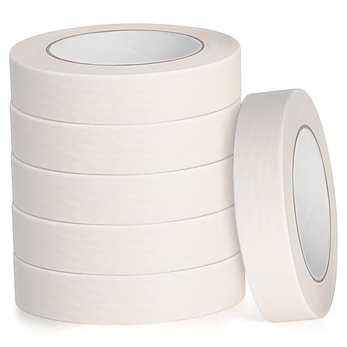 Parliky 6 Rollen strukturiertes Papier Maske Zeichenband Abdeckband Masse dünnes Malerband auto klebeband weiße Maler Klebeband Abdeckband aus Papier weißes Malerband Künstlerband weiß von Parliky