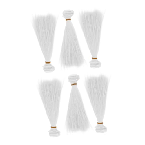Parliky 6 Stück Teiliges Gerade aus Langlebigem Pp Material Realistische DIY Haarverlängerungen für Puppenfrisuren zum Basteln und Stylen von Parliky
