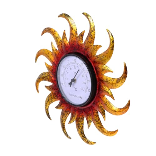 Parliky Außenthermometer Sonde Für Gartenmesser Garten Temperatur Tester Kreatives Thermometer Wand-sonnenblumen-skulptur Außentemperaturfühler Temperatur An Der Wand Sonnenwand Plastik von Parliky