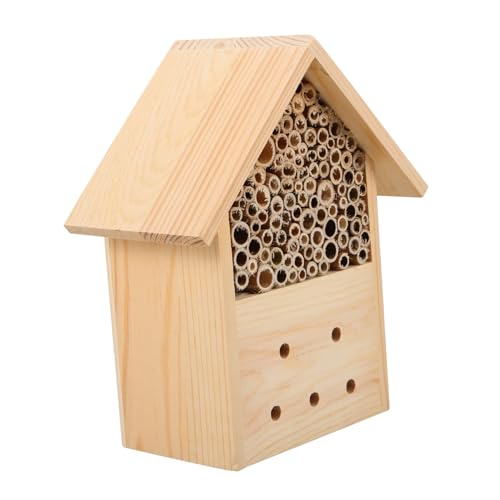 Parliky Bienennistkasten zum Aufhängen Wetterfestes Insektenhaus für Garten und Außenbereich Wiederverwendbar Natürlicher Bienenlebensraum Einfach zu Montieren Naturfarben von Parliky