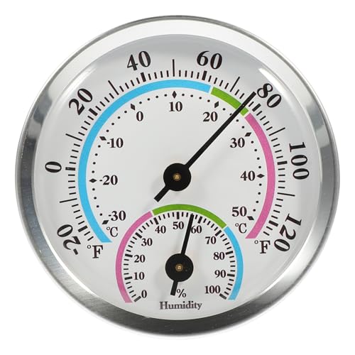 Parliky Digitales Aluminium Hygrometer Multifunktional Thermometer für Innen und Außen Hygrometer für Sauna Büro Garten Wandhängend Batteriefrei Langlebig und Präzise von Parliky