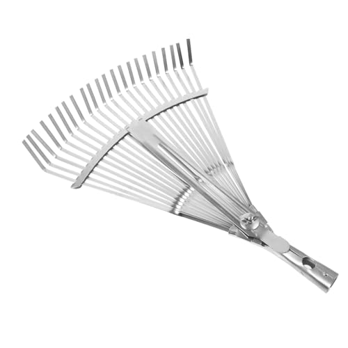 Parliky Einstellbarer Gartengabel Laubrechen aus Edelstahl mit Zähnen Ausziehbarer Rasengarten Rechenkopf für Laub und Gras Leichtes Multifunktionales Gartenwerkzeug für Rasenflächen und Parliky Einstellbarer Gartengabel Laubrechen aus Edelstahl mit Zähnen Ausziehbarer Rasengarten Rechenkopf für Laub und Gras Leichtes Multifunktionales Gartenwerkzeug für Rasenflächen und von Parliky