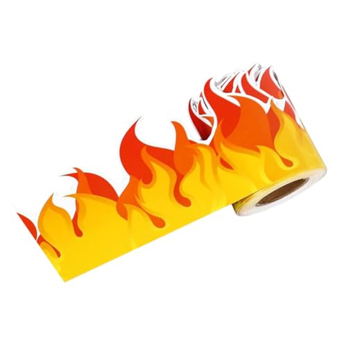 Parliky Feuerflammen Rahmenbordüren Aufkleber Dekorative Schulklasse Pinnwandrahmen Border Sticker für Bulletin Board und Tafel Dekoration von Parliky
