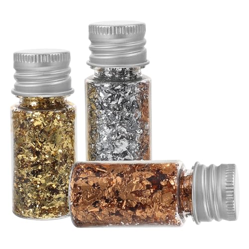 Parliky Goldfolie Nagelflocken Farben mit Pinzette Glänzende Nail Art Flakes für Maniküre Vielseitige DIY Nagel Dekoration Leicht Anzuwenden Langlebig und Farbintensiv von Parliky