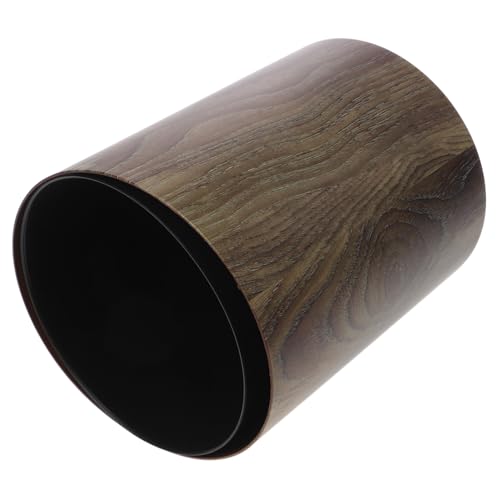 Parliky Großer Mülleimer mit Vintage Holzmaserung Runder Multifunktionaler Abfallkorb für Wohnzimmer Küche Bad Kompakter Leichter Papierkorb aus Robustem Material Platzsparend und Leicht von Parliky