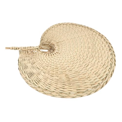 Parliky Handgefertigter Geflochtener Strohhandschläger Tragbarer Sommerlicher Naturfächer aus Gras und Schilf Leicht und Langlebig als Kühlung im Sommer von Parliky