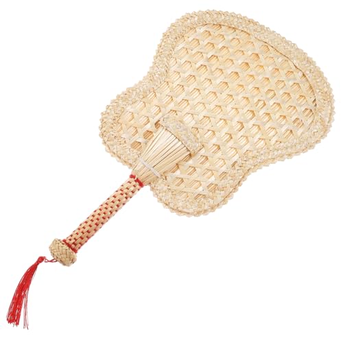 Parliky Handgefertigter Handfächer aus Stroh Natürliche Sommerkühlung Handlicher Geflochtener Fächer mit Chinesischem Vintage Design Vielseitig für Dekoration und Outdoor Nutzung von Parliky