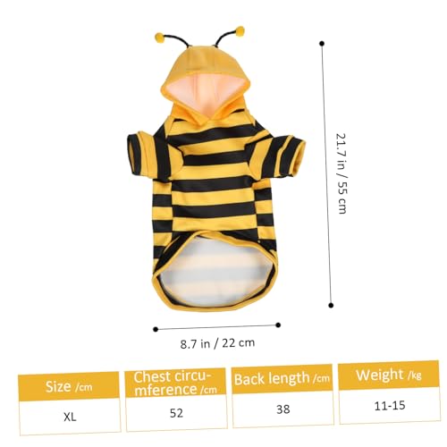 Parliky Haustier Bienen Kostüm Hoodie XL Warm Fleece Kapuzenpullover für Katzen Hunde Dünne Herbst Winter Kleidung Niedlich Flexible Antennen Effektive Isolierung von Parliky
