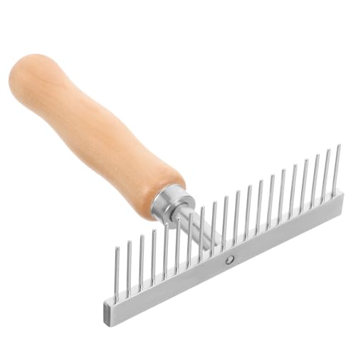 Parliky Holzgriff Hundekamm mit Rostfreien Metallzinken Langlebiger Haustier Grooming Rake zur Fellpflege und Unterwollentfernung Ergonomisch Komfortabel für Kleine bis Große Hunde von Parliky