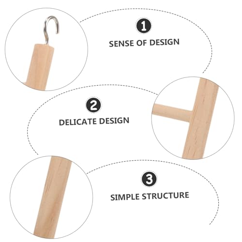 Parliky Holzleiter Vogeltreppe für Papageien und Kleine Vögel Natürlicher Holz kletterspielplatz mit Einfachem Haken zur Befestigung Gesundes Kauspielzeug zur Beschäftigung im Vogelkäfig von Parliky