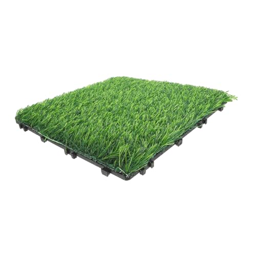 Parliky Ineinandergreifende Künstliche Grasfliesen UV Geschützte Synthetik Rasenmatte für Garten Terrasse und Einfache Installation Pflegeleicht und Vielseitig von Parliky