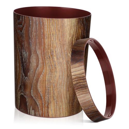 Parliky Retro Mülleimer mit Holzmaserung Klassischer Haushalts papierkorb Stilvoller Abfalleimer für Küche Wohnzimmer Büro mit Druckring für Sichere Müllbeutelbefestigung Parliky Retro Mülleimer mit Holzmaserung Klassischer Haushalts papierkorb Stilvoller Abfalleimer für Küche Wohnzimmer Büro mit Druckring für Sichere Müllbeutelbefestigung von Parliky