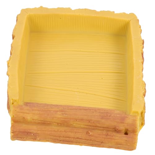 Parliky Schildkröten Wasserschale Reptilien Futternapf Terrarium Futter und Trinkschale für Landschildkröten und Echsen mit Glatten Kanten Natürlicher Farbton Sicher für Reptilien von Parliky