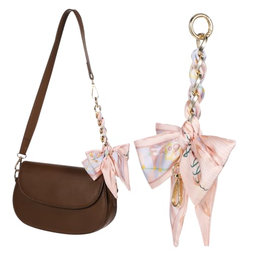 Parliky Taschenverlängerungskette mit Großem Schleifenanhänger aus Polyester Stabile Metallkette mit Sicherem Karabiner Erweiterbarer Umhängetaschengurt für Damenhandtaschen Modisches Parliky Taschenverlängerungskette mit Großem Schleifenanhänger aus Polyester Stabile Metallkette mit Sicherem Karabiner Erweiterbarer Umhängetaschengurt für Damenhandtaschen Modisches von Parliky