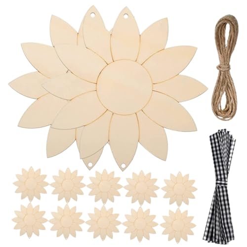 Parliky Teiliges DIY Holzscheiben Sonnenblume Naturbelassene Unbemalte Holzfiguren zum Bemalen und Basteln Glatte Oberfläche Leicht und Bruchsicher Inklusive Satinbändern und Juteband für Parliky Teiliges DIY Holzscheiben Sonnenblume Naturbelassene Unbemalte Holzfiguren zum Bemalen und Basteln Glatte Oberfläche Leicht und Bruchsicher Inklusive Satinbändern und Juteband für von Parliky