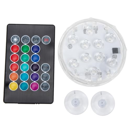 Parliky Wasserdichte LED tauchleuchte Rgb mit Fernbedienung Farben Unterwasserlicht für Above Ground Pool Dekorative Beleuchtung Kunststoffgehäuse von Parliky