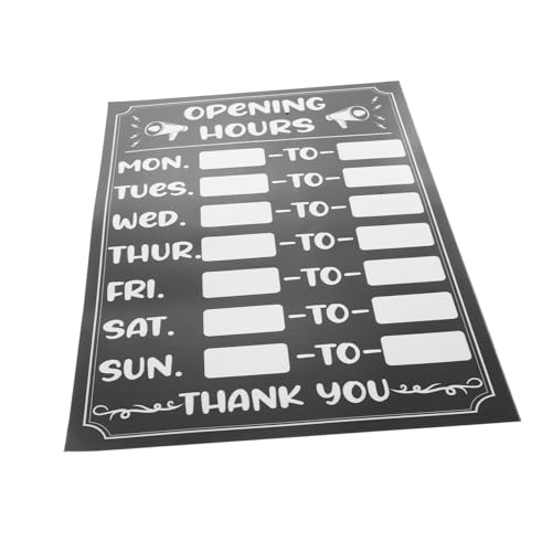 Parliky Wiederbeschreibbares Geschäftsschilder mit Selbstklebendem UV beständigem PVC für Bank Einzelhandel Beauty salon Flexibel Nutzbare Öffnungszeiten Anzeige für Ladentüren und von Parliky