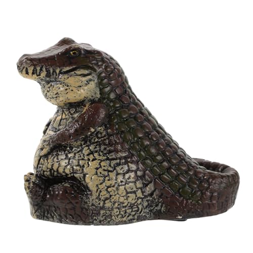 Parliky wasserdichte Kleine Schlüsselbox im Alligator-Design Realistische Gartenfigur als Versteckter Schlüsselhalter Wetterfeste Outdoor-Safe-Box für Garten und Notfallzugang von Parliky