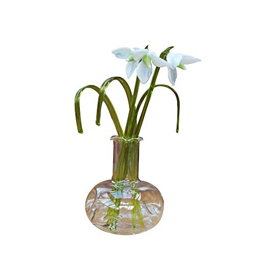 Künstliche Blumen (Osterglocken, Mohnblumen usw.) in einer Glasvase,eine schöne Heimdekoration und Geschenk für besondere Anlässe wie Muttertag, Geburtstag und Weihnachten etc. (Schneeglöckchen) von Parmy