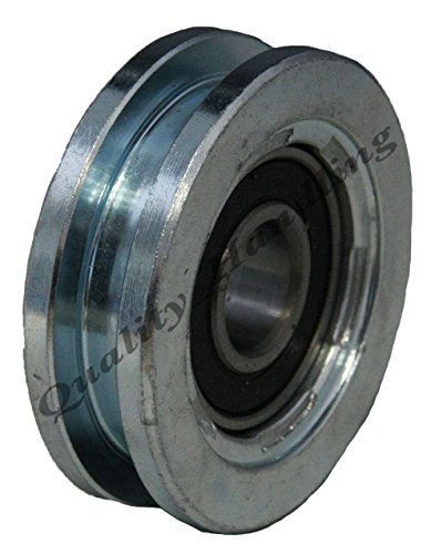 Parnells - 1 Stück 60 mm Schiebetürrad - 6202rs Kugellager + M10 x 55 Bolzen und Muttern - Stahlrolle mit Quadratischer Nut, U-Form - 17 mm Breite, 23 mm Buchsen, 6,5 mm Nutgröße, 100 kg von Parnells