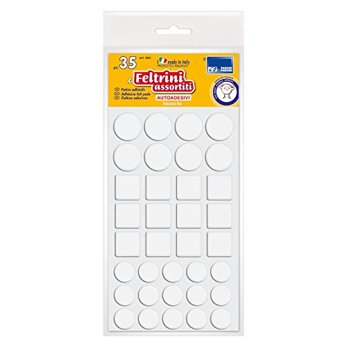 Parodi & Parodi 450 Set mit 35 Filzgleitern, Sortiert, selbstklebend, weiß, 2,7 mm, Standard von Parodi&Parodi