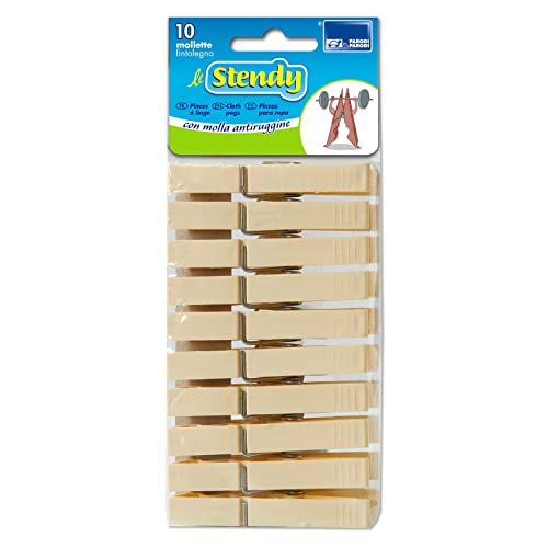 Parodi & Parodi Stendy Wäscheklammern Wäscheklammer, Kunststoff, Creme, 9 x 22 x 2.5 cm von PARODI & PARODI