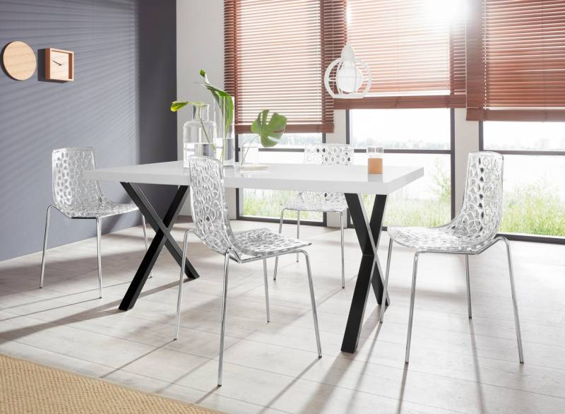 Paroli Esstisch Ixus, Breite 140, 160 oder 180 cm, mit X-Gestell aus Metall in schwarz von Paroli