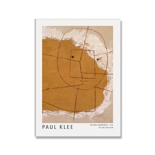 Parom Mesgt Paul Klee Berühmte Poster und Drucke Abstrakte Wandkunstlinie Gesicht Paul Klee Leinwand Malerei Minimalistisches Bild für Wohnzimmer Dekor 50x70cmx1 Kein Rahmen von Parom Mesgt