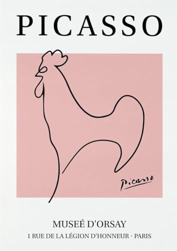 Parom Mesgt Picasso Minimalistische Poster und Drucke Abstrakte Wandkunst Linie Flamingo Picasso Leinwand Gemälde Ästhetische Bilder für Wohnzimmer Dekor 50x70cmx6 Kein Rahmen von Parom Mesgt