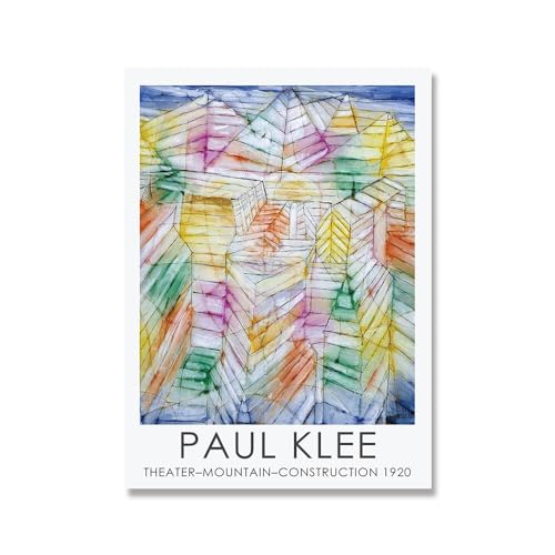Paul Klee Poster und Druck Abstrakte Wandkunst Bunte Geometrie Paul Klee Leinwandmalerei Minimalistische Bilder für Wohnkultur 50x70cmx1 Kein Rahmen von Parom Mesgt
