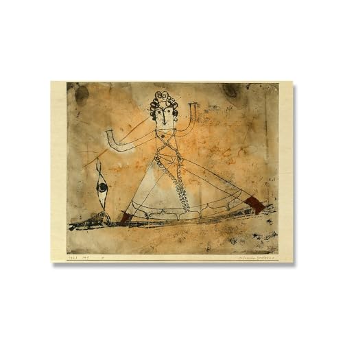 Paul Klee Poster und Druck Abstrakte Wandkunst Charakterskizze Paul Klee Leinwand Gemälde Ausstellungsbild für Wohnzimmer Dekor 50x70cmx1 Ohne Rahmen von Parom Mesgt
